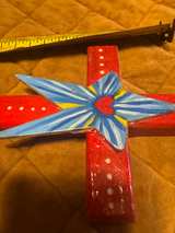 Pepe Santiago Hand-Painted Oaxacan Wooden Cross - Image 2