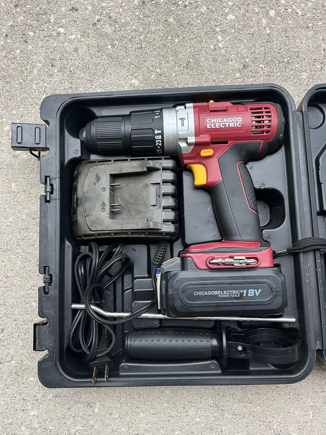 Chicago Electric 18V Cordless Drill Battery Charger Case