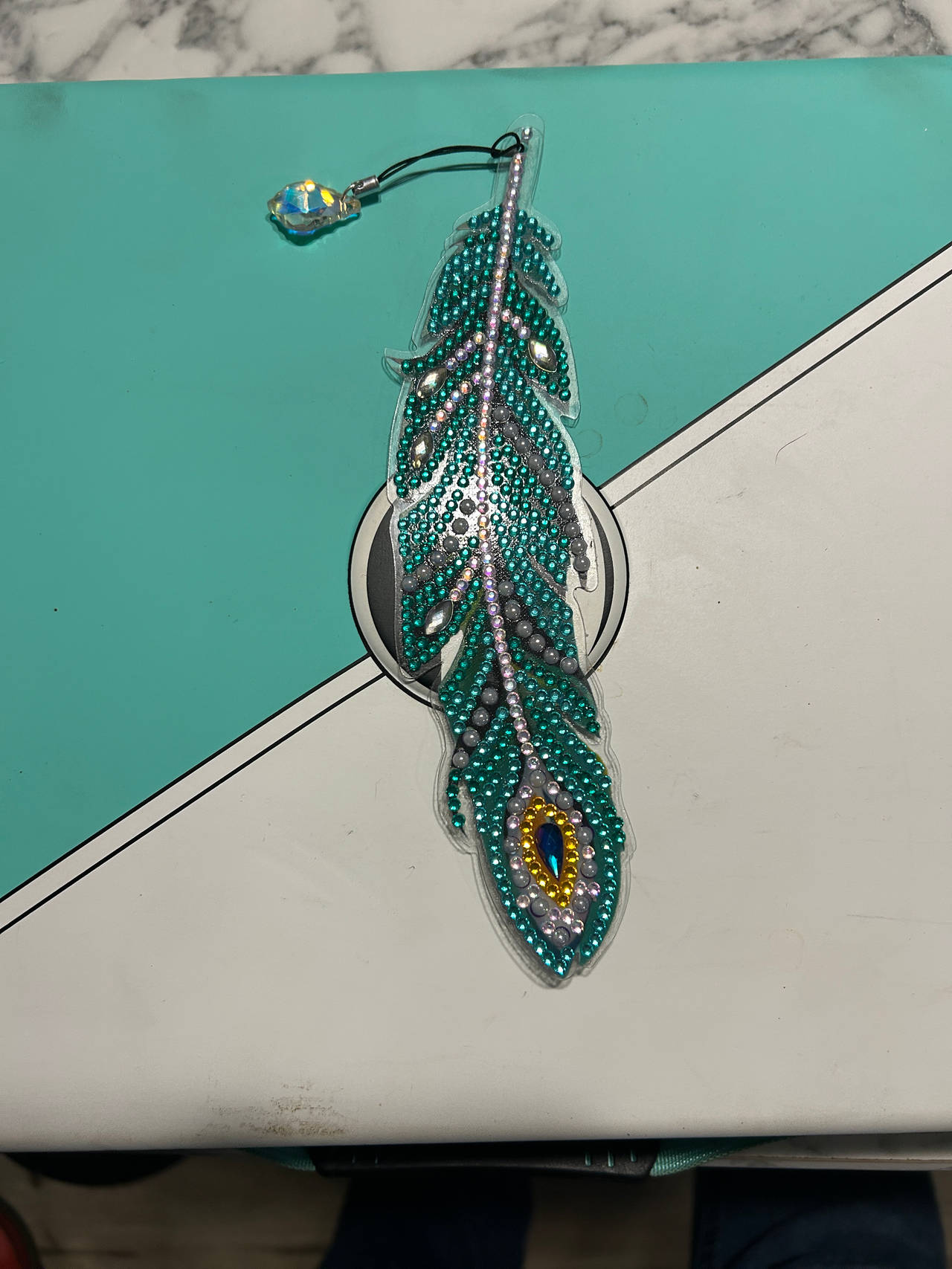 Rhinestone Feather Bookmark