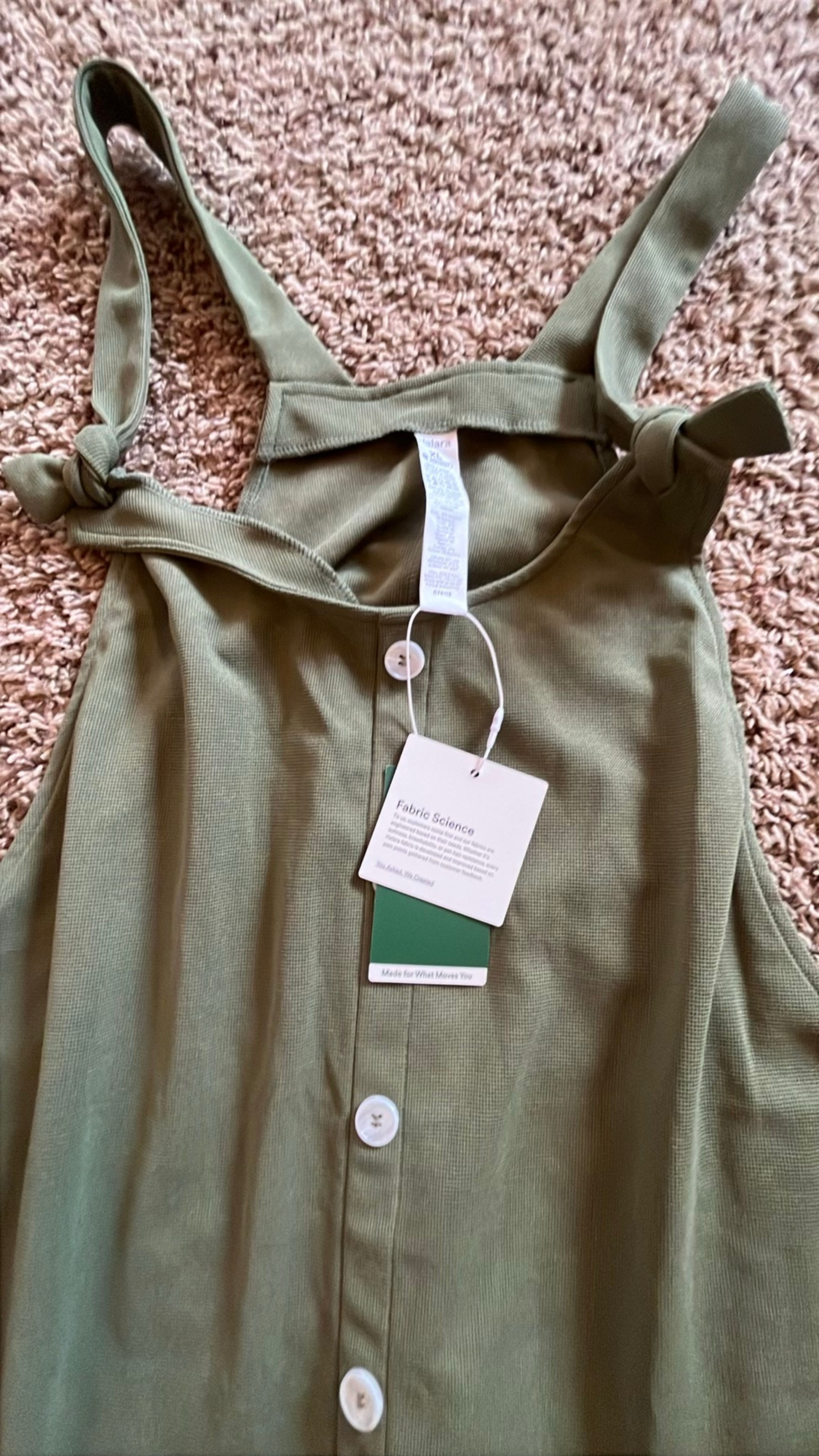 NWT Halara Olive Green Button-Front Romper xl - Image 2