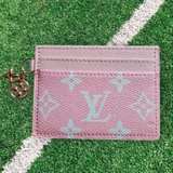 Louis Vuitton Card Holder with Charm Monogram Canvas Pink/Blue - Image 2