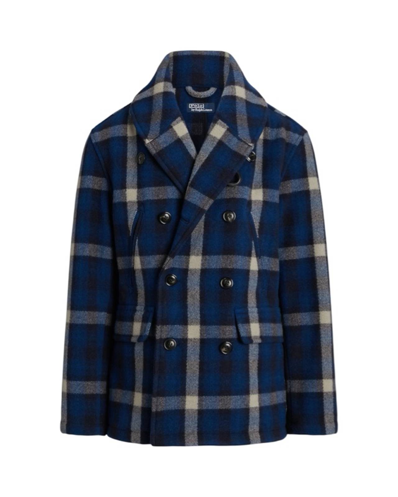Ralph Lauren Plaid Wool-Blend Ranch Coat Navy