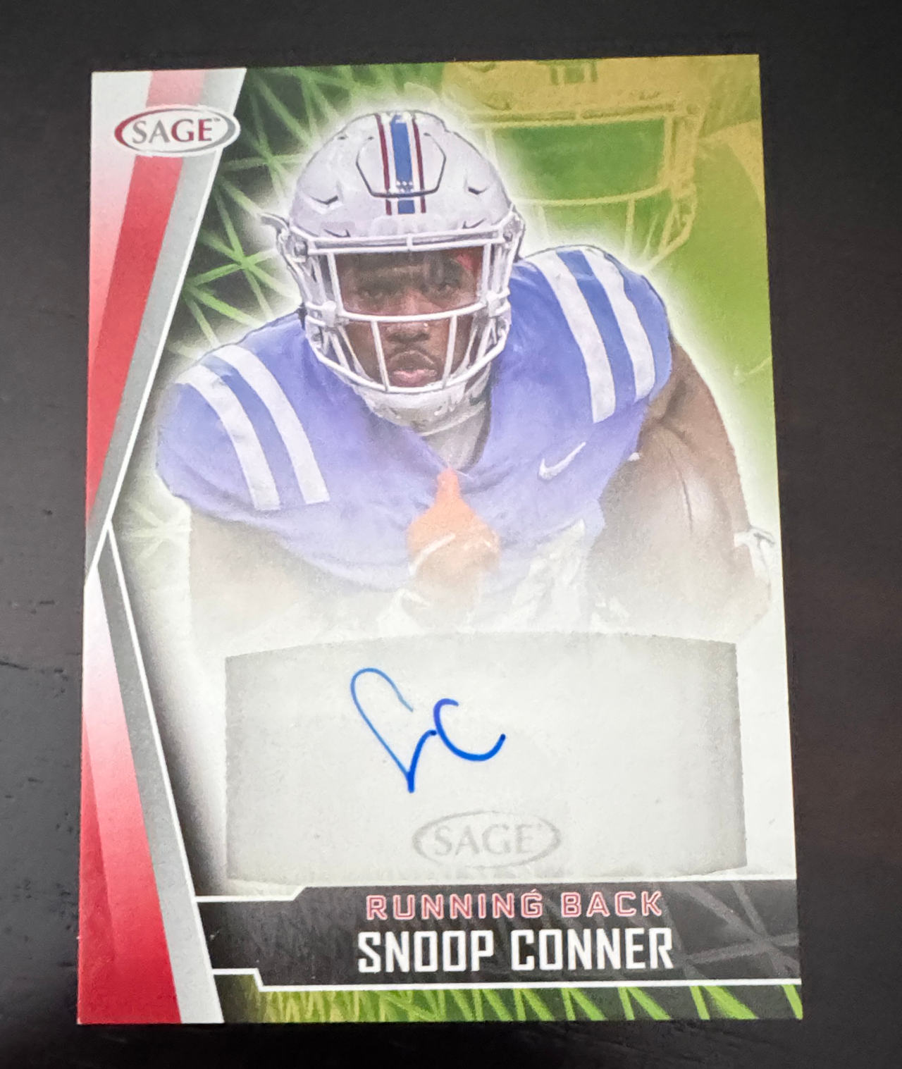 2022 SAGE Hit Snoop Conner Autograph Football Card