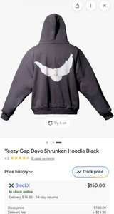 Yeezy Gap Dove Shrunken Hoodie Dark Blue - Image 3