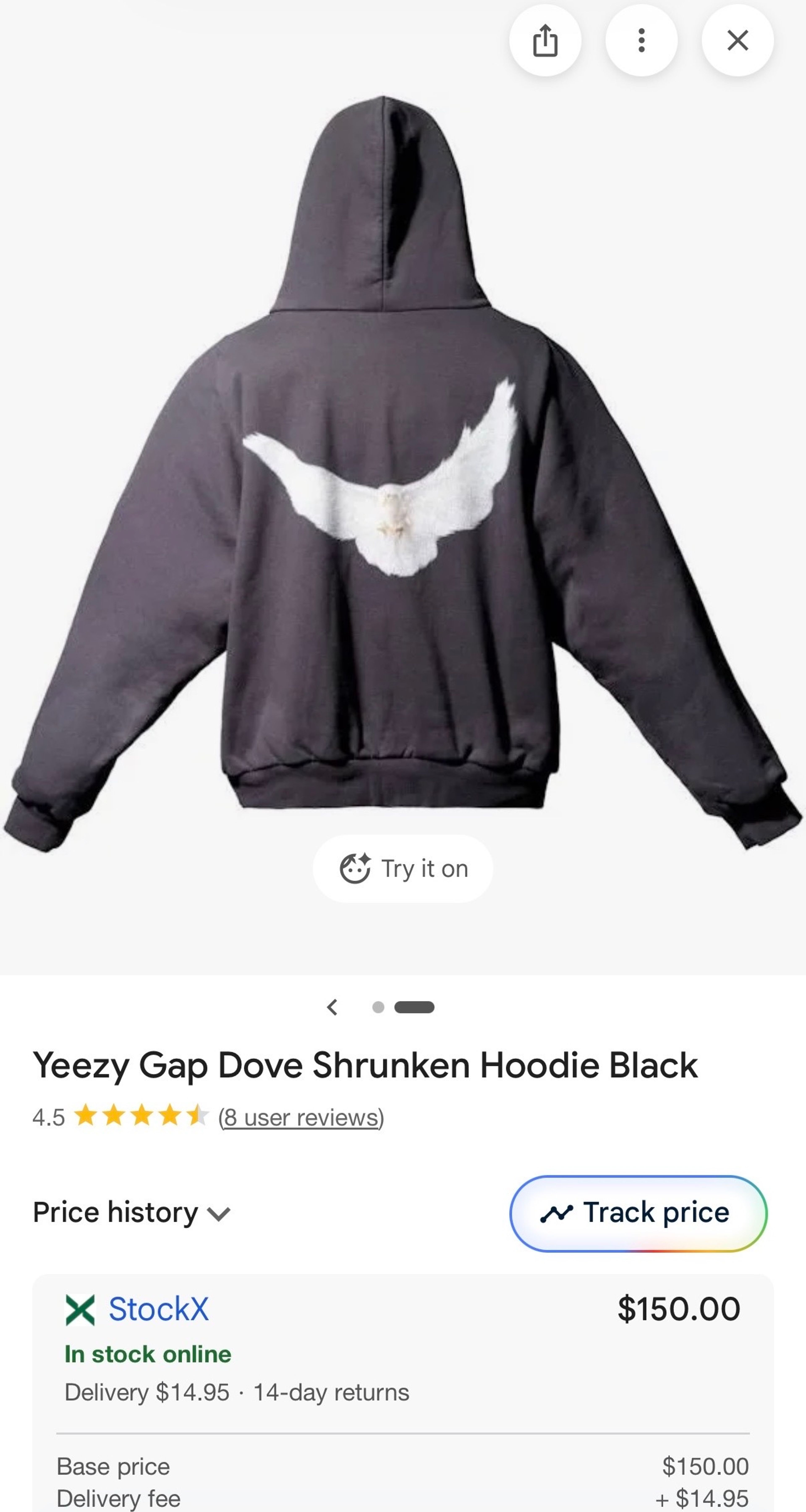 Yeezy Gap Dove Shrunken Hoodie Dark Blue - Image 3
