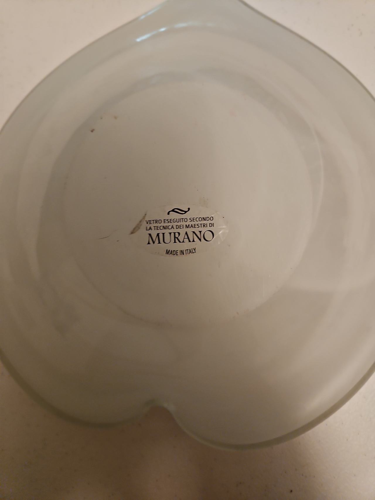 Murano Heart-Shaped Frosted Glass Dish