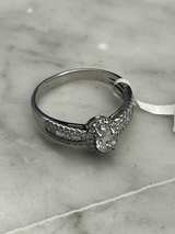 Oval Cut Lab Grown Diamond Halo Engagement Ring in Platinum - Image 2