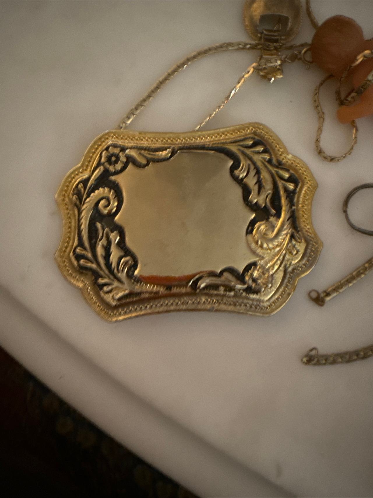 Engraved Gold Plated belt buckle