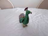 Vintage Enamel Peacock Trinket Box Figurine - Image 3