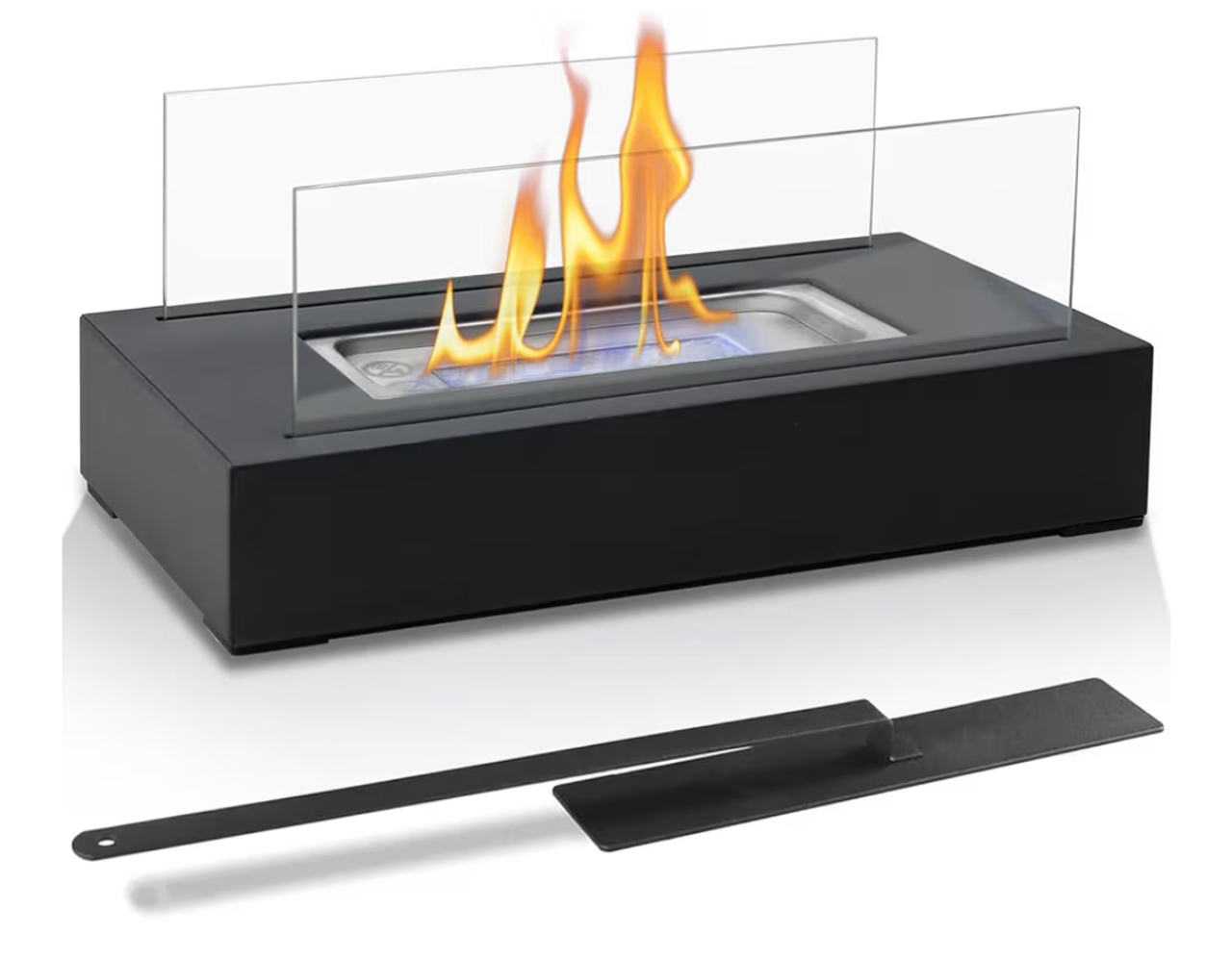 Table Top 150ml Rectangle Stainless Steel Tabletop Fireplace Windproof Four Side