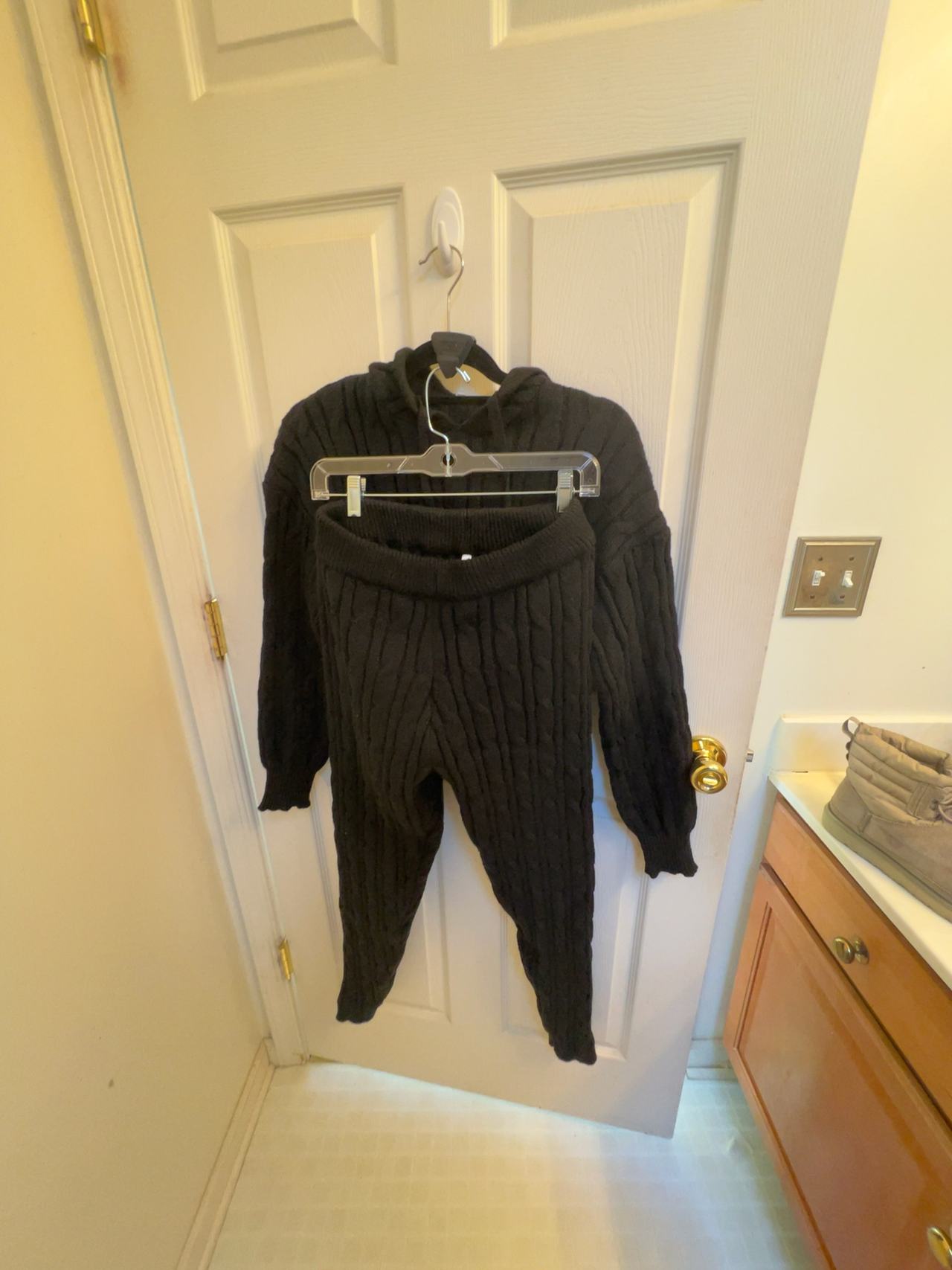 Women's Cable Knit Sweater Set with Jogger Pants