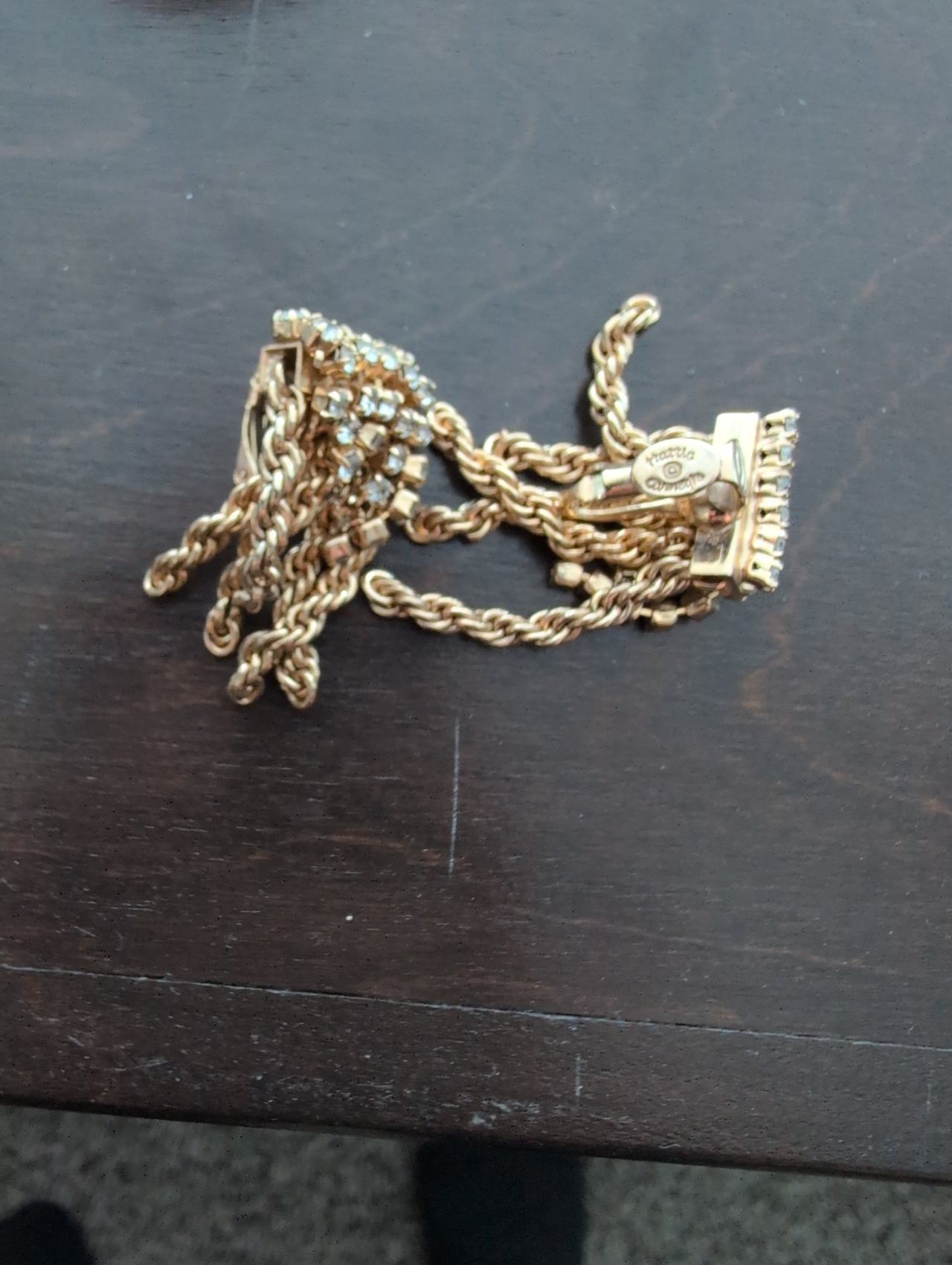 Hattie Carnegie Vintage Rhinestone Tassel Clip-On Earrings