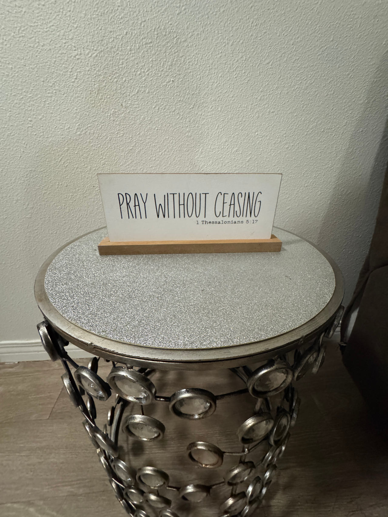 Pray Without Ceasing Wooden Block Sign