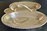 Vintage Lehman Brothers Silver Plated Double Divided Serving Dish with Handle - Image 2
