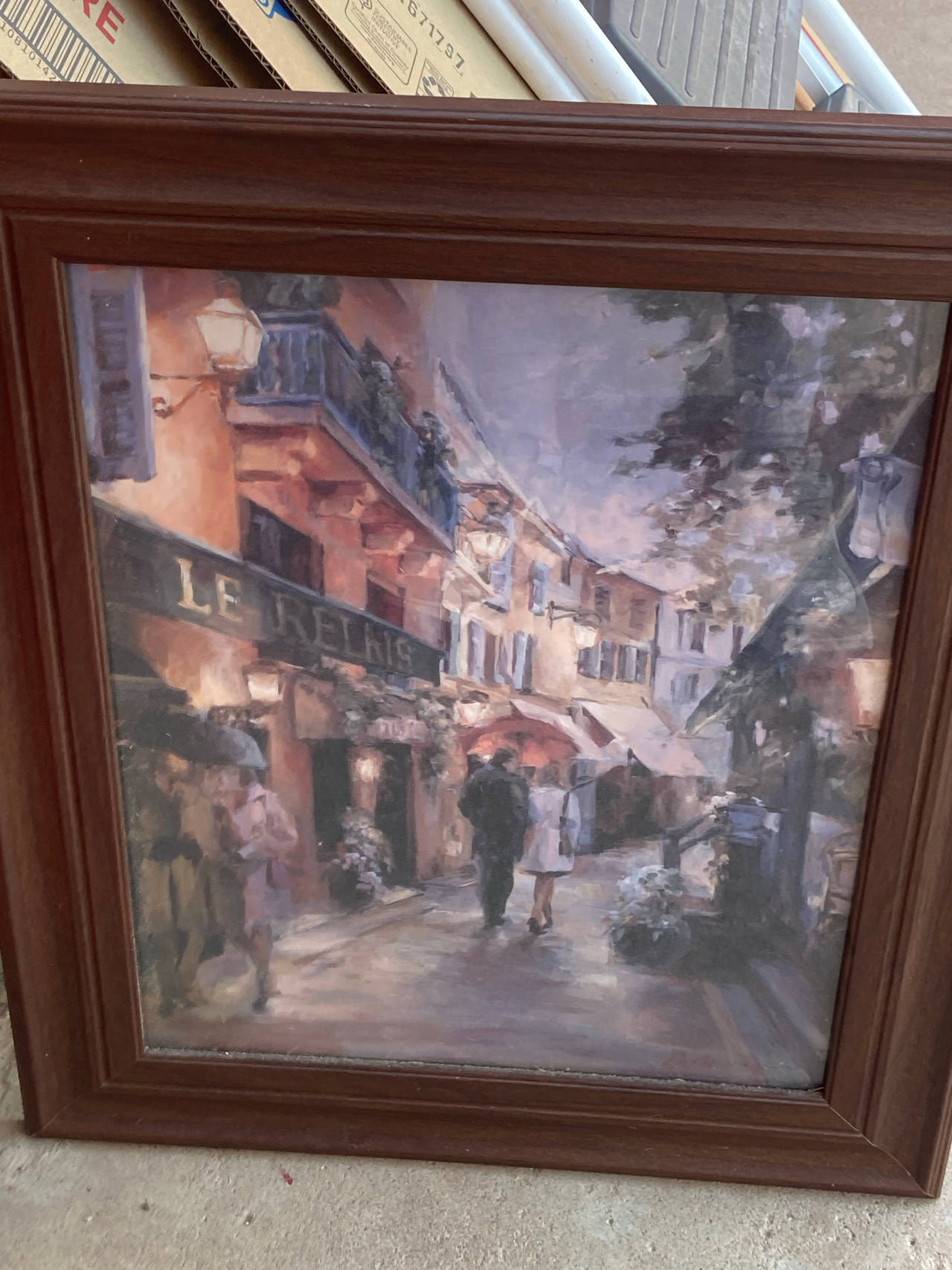 Framed Parisian Street Scene Art Print