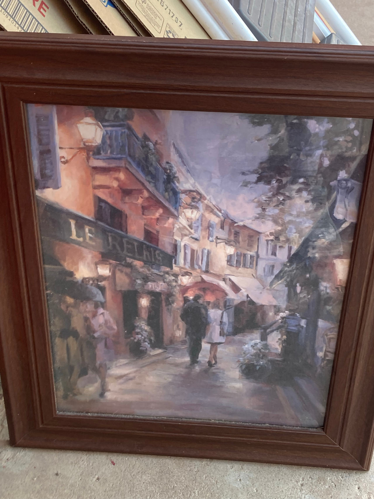 Framed Parisian Street Scene Art Print