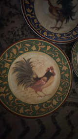 Isco Hand-Painted Rooster Decorative Plates-set of 8 - Image 4