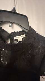 Ultra Pink Black Lace High Neck Top - Image 3