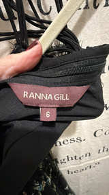 Anthropologie Ranna Gill Lakshmi Maxi Dress Black Floral Gold - Image 4