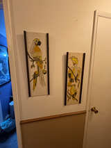 Mid-Century Modern Gravel Bird Wall Art - Image 1