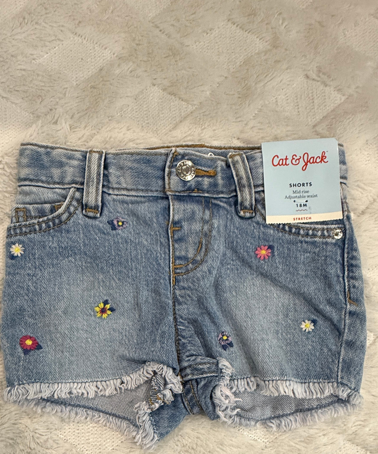 Cat & Jack Toddler Girls' Embroidered Denim Shorts