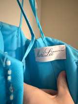 Mori Lee Madeline Gardner Blue Beaded Tulle Ball Gown - Image 2