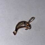 14k Yellow Gold Manatee Pendant Charm Natural Sea Shell Gold Rim Pendant - Image 4