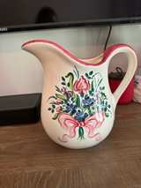 Hand-Painted Floral Ceramic Pitcher - Image 4