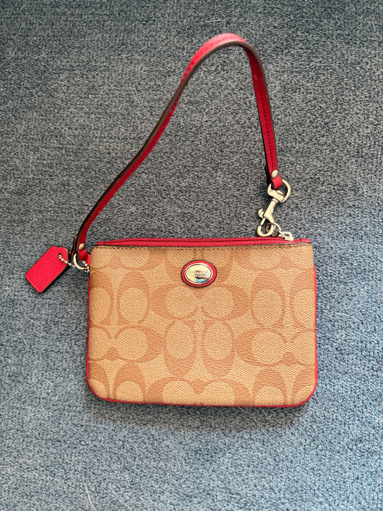 Coach Corner Zip Wristlet in Signature Canvas