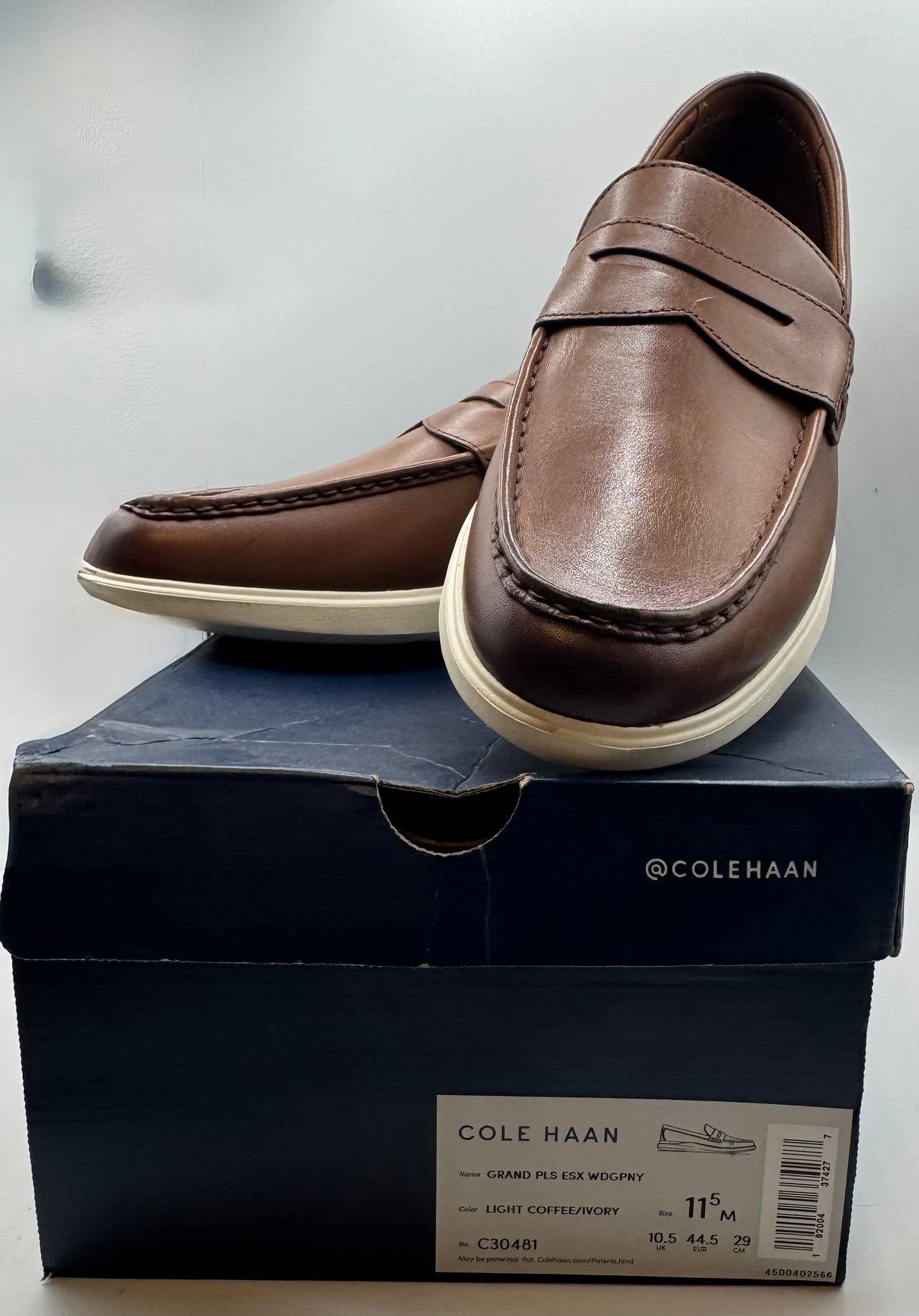 Cole Haan Grand Plus Essex WDC Penny Loafers in Light Coffee.Size 11.5M #30481