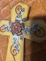 Bella Casa Wooden Wall Cross with Floral Design - Image 2