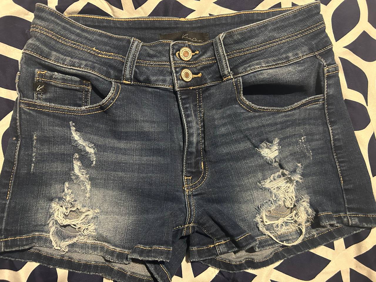 Kancan Distressed Denim Shorts