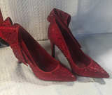 Betsey Johnson SB-ALEX Red Crystal Bow Pumps - Image 1