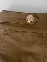 Petite Assembly Tan Elastic Back Shorts NWT Gold Buttons - Image 2