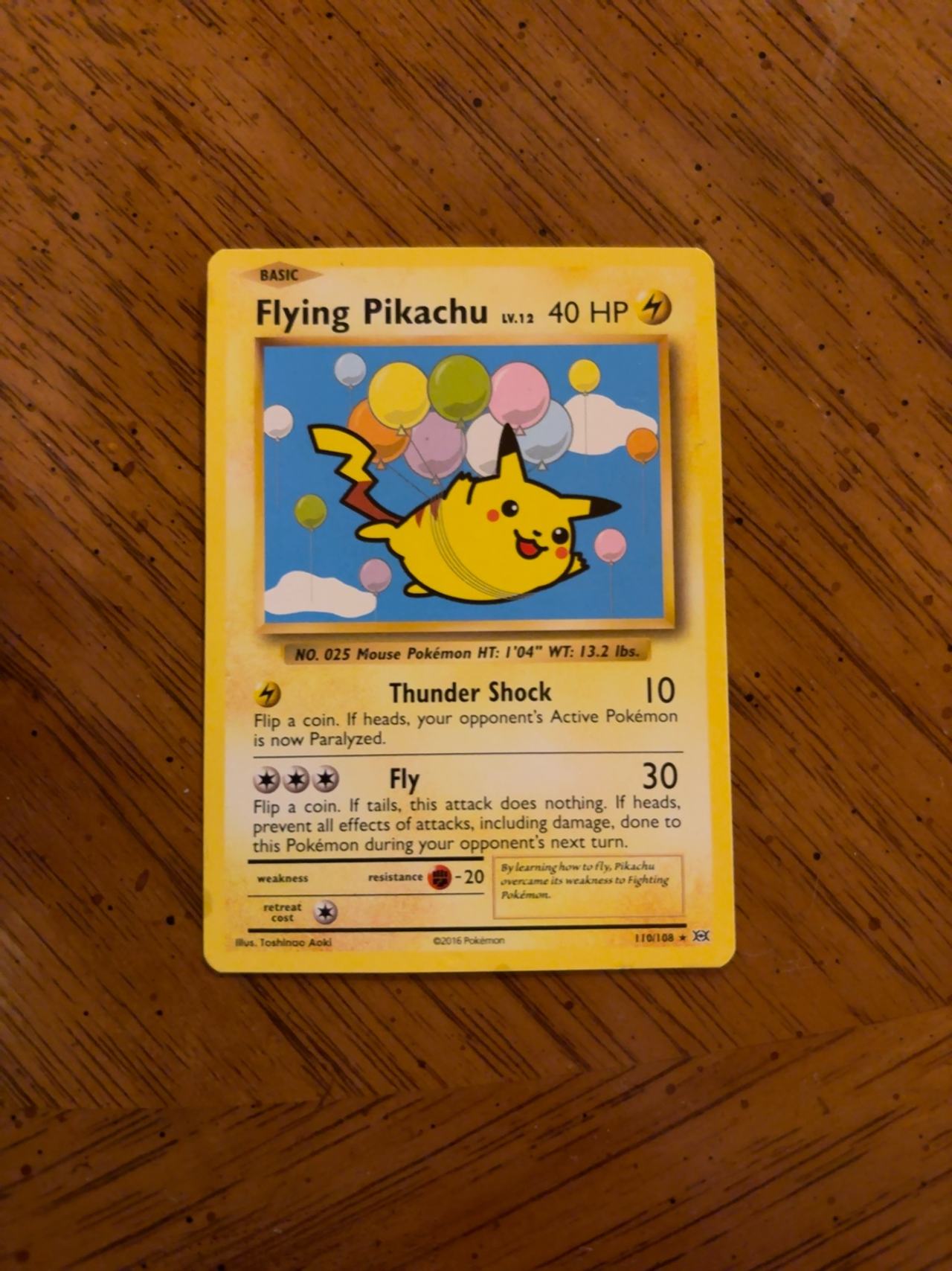 Pokemon Flying Pikachu XY Evolutions Card