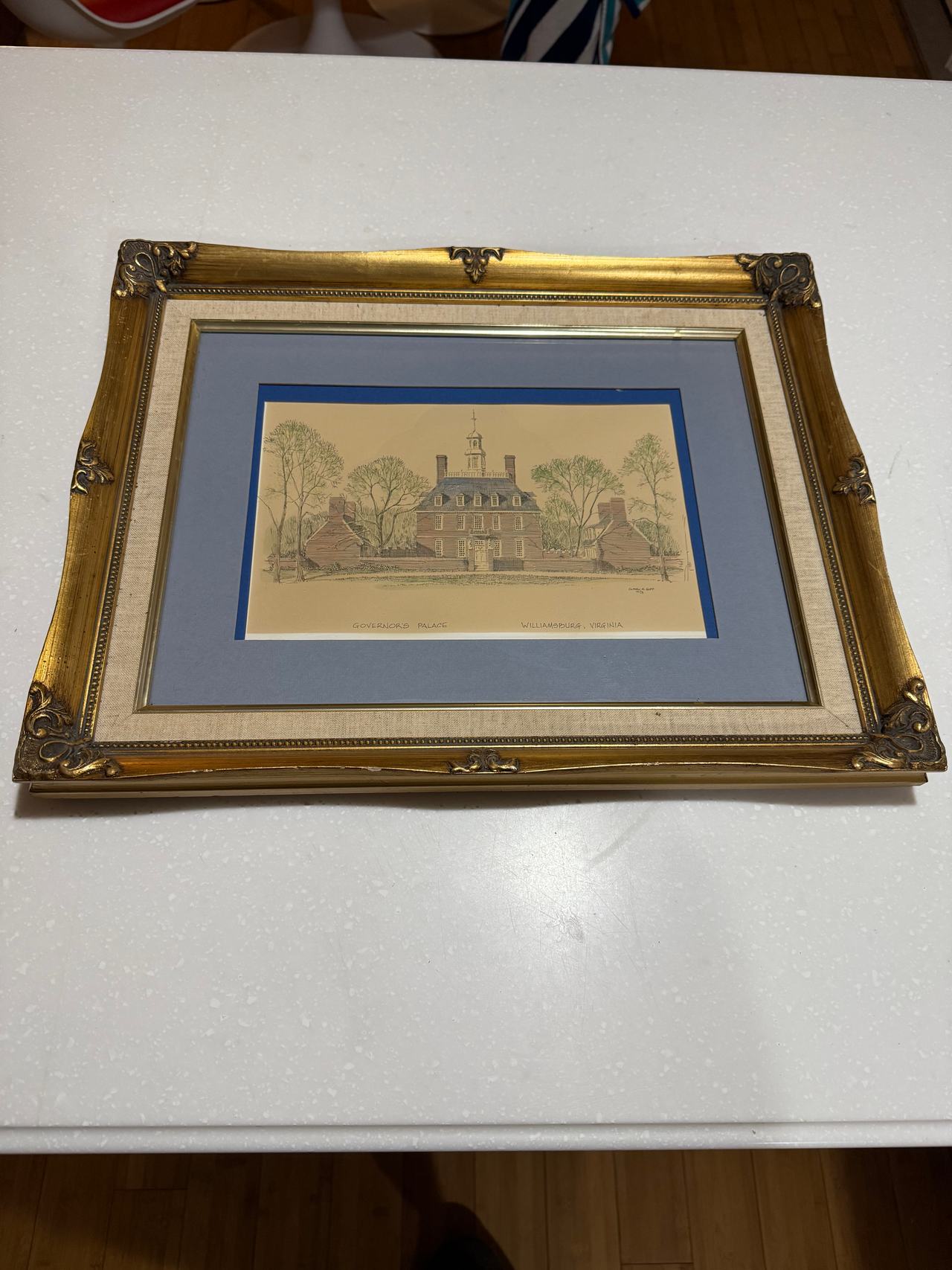 Clarence H. Goff Governor's Palace Williamsburg Sketch