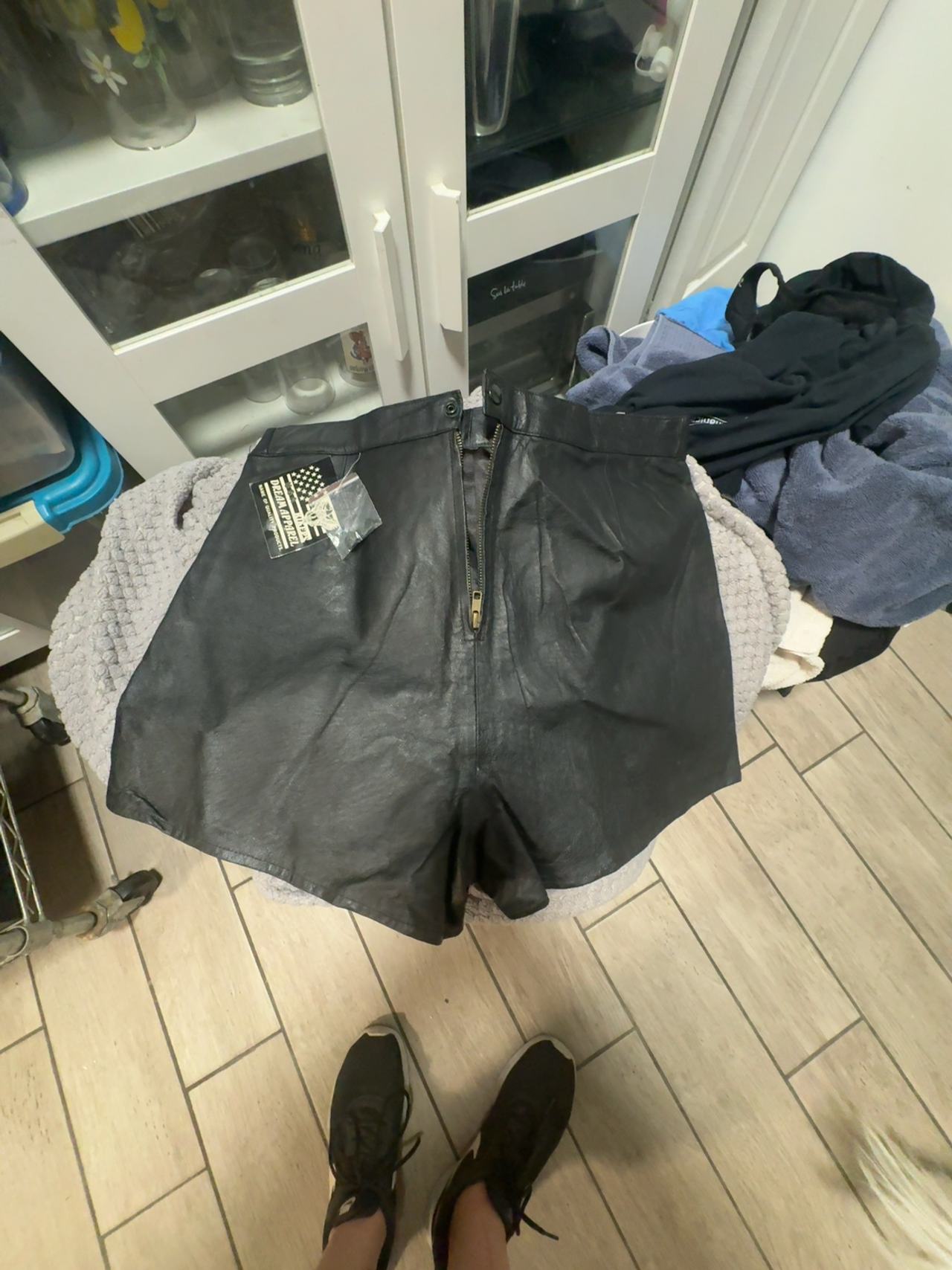 Mackage Leather Shorts Jade Green