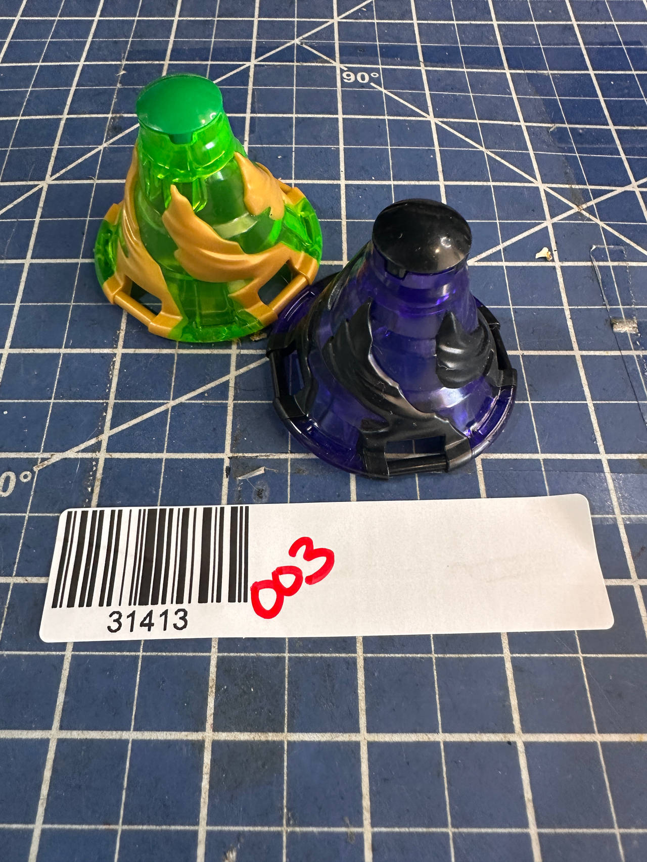 Lego SPINJITZU Tornado spinner replacement tips 2 pcs green blue. 003
