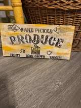 Fresh Produce Sign Rustic Wooden Farmhouse Wall Decor - Image 2