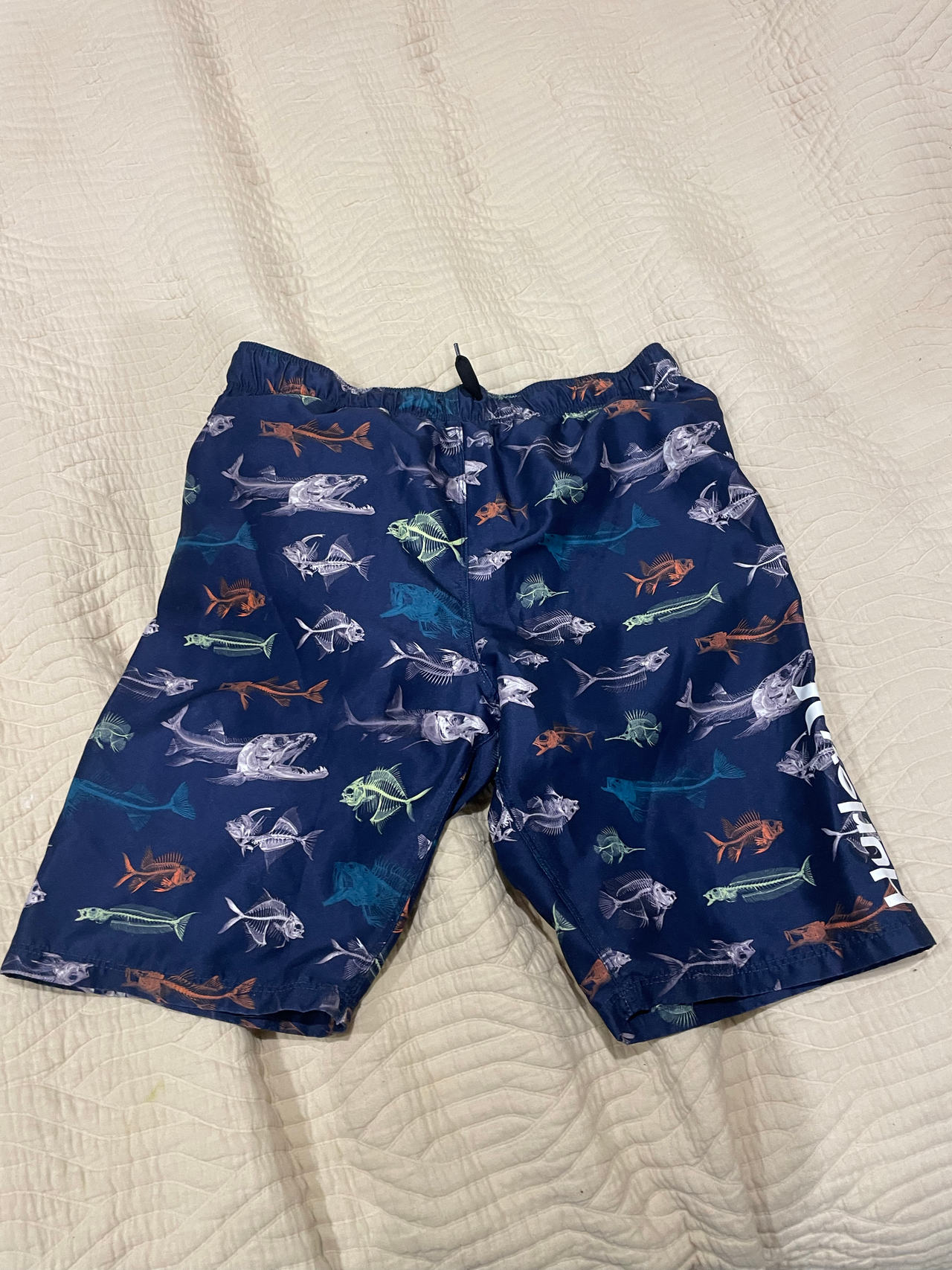 Hurley Boy's Fish Skeleton Swim Trunks