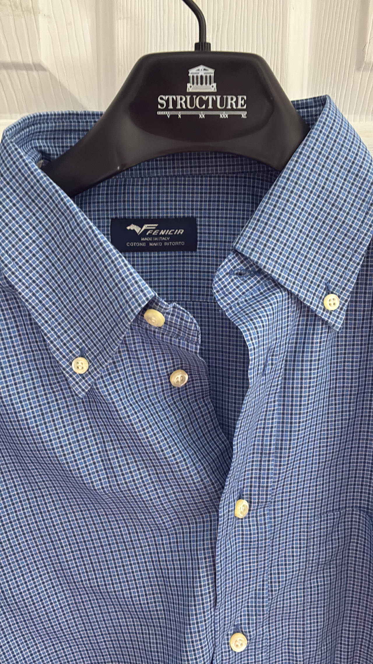 Fenicia Mako Cotton Micro-Check Button Down Shirt