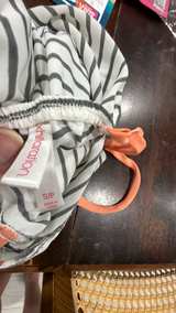 Xhilaration Striped and Polka Dot Dress small orange black white - Image 7