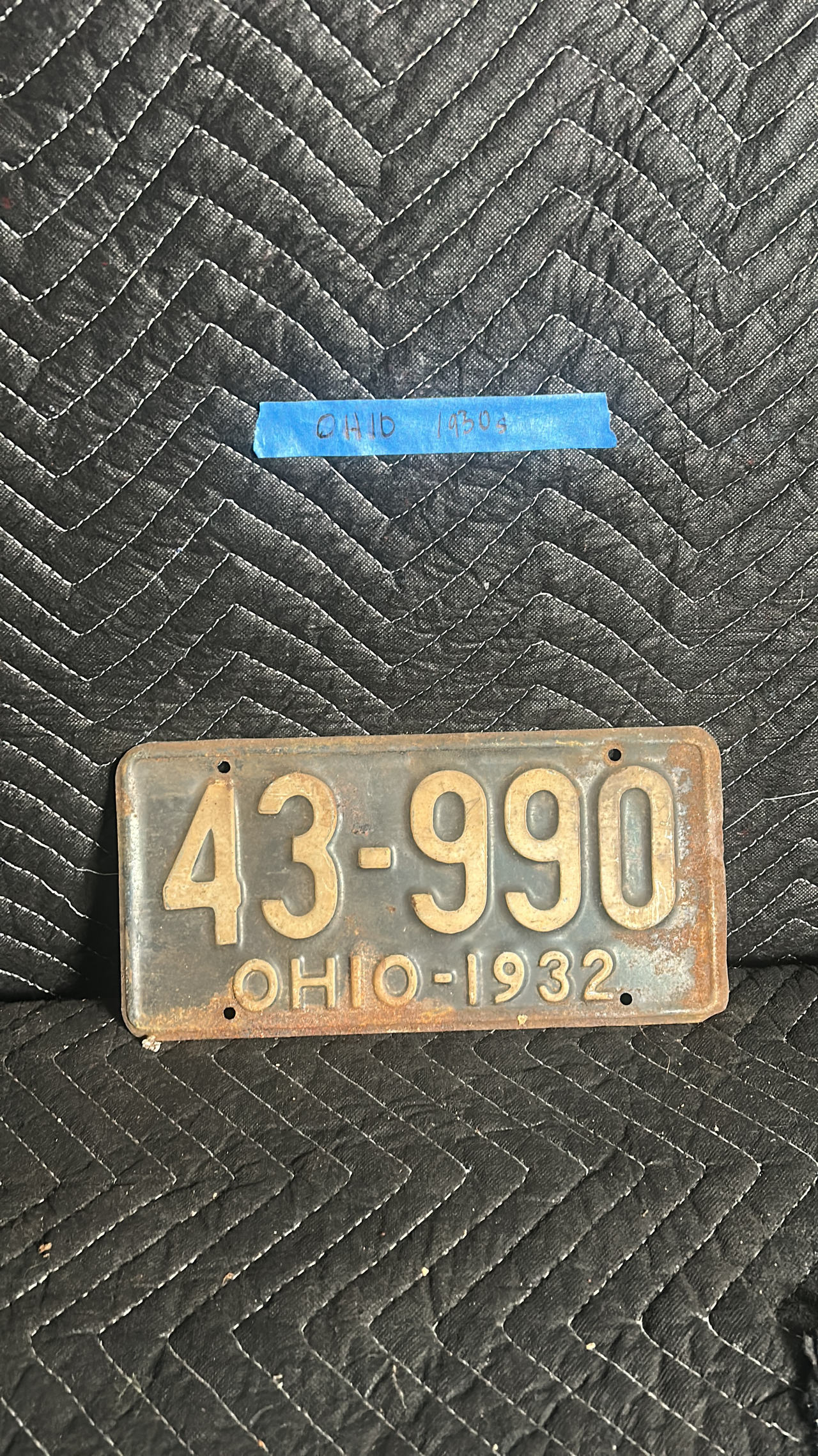 1932 Ohio License Plate