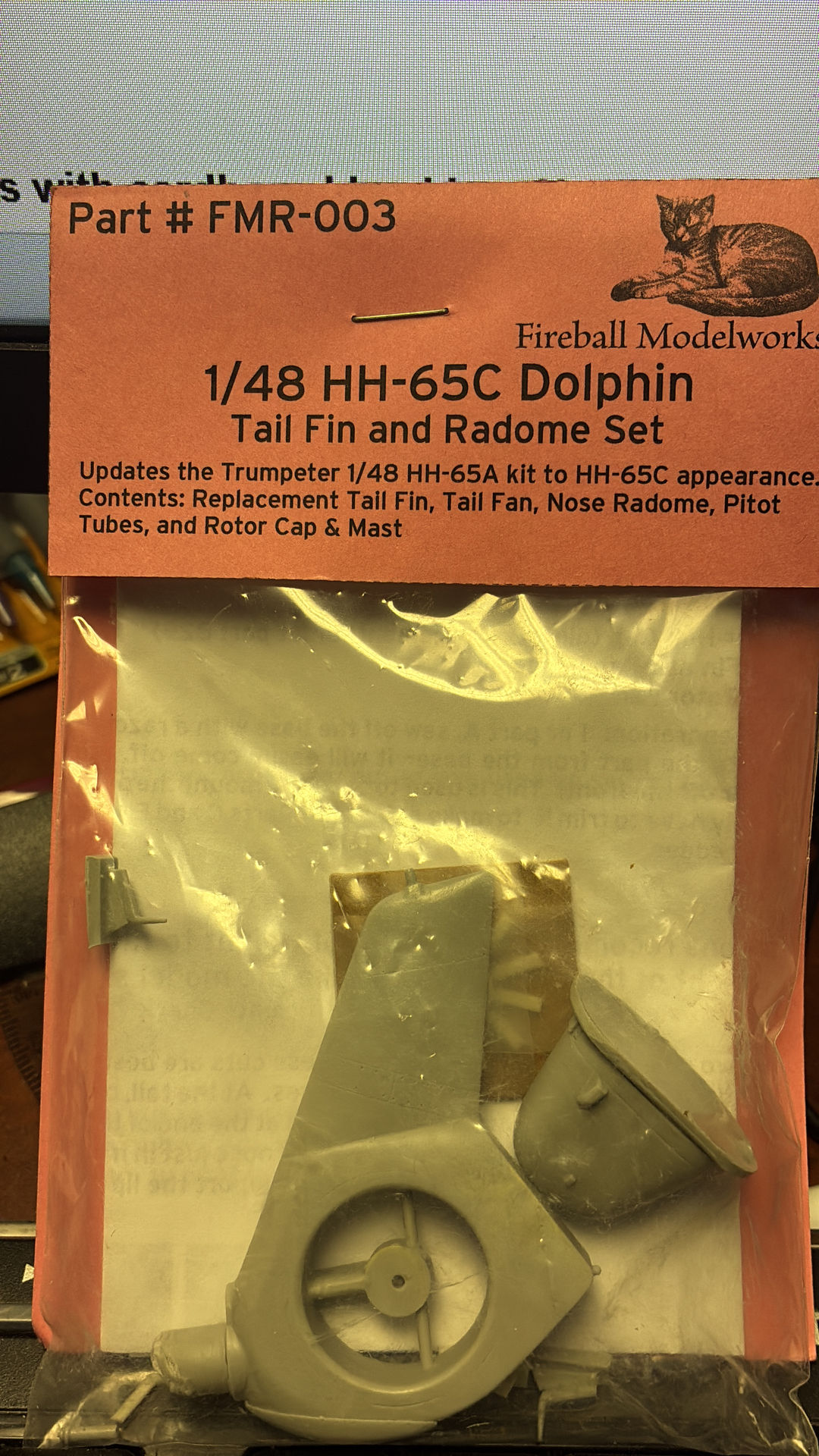 Fireball Modelworks 1/48 HH-65C Dolphin Tail Fin and Radome Set