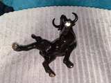 Vintage Black Ceramic Fighting and Charging Bull - Image 3