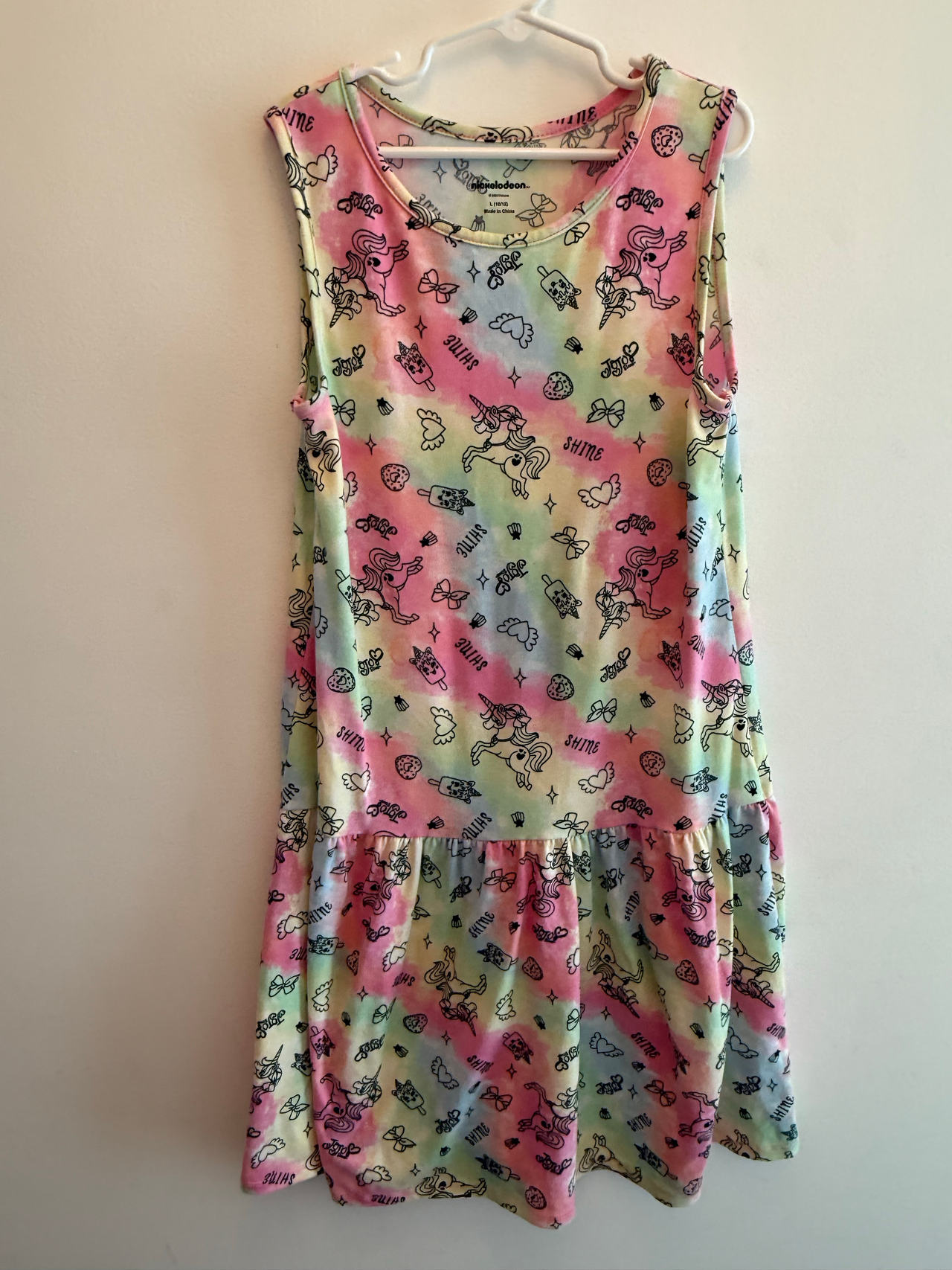 Nickelodeon Girls Tie Dye Unicorn Sleeveless Dress