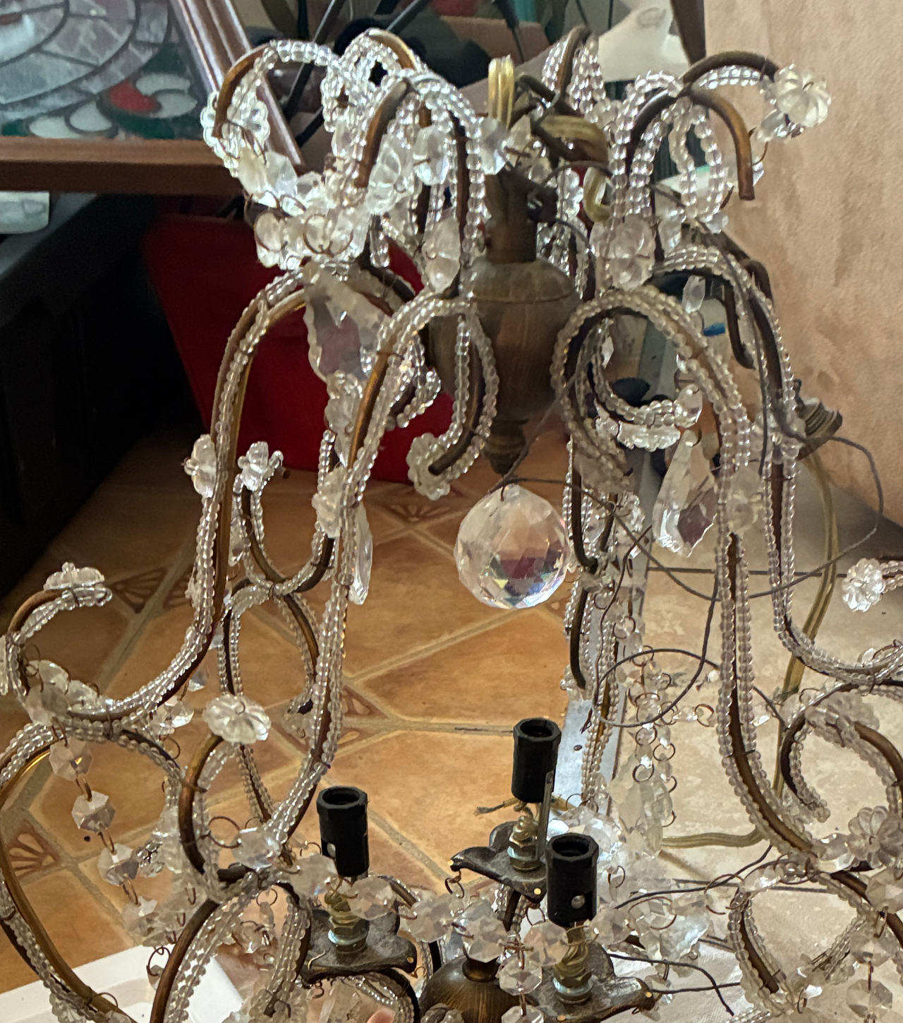 Vintage French Style Crystal Chandelier