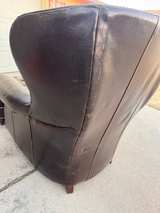 Faux Leather Wingback Chair and Ottoman Set - Image 3