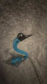 Murano Style Art Glass Bird Blue Aventurine Gold Fleck Swan Figurine Vintage - Image 5