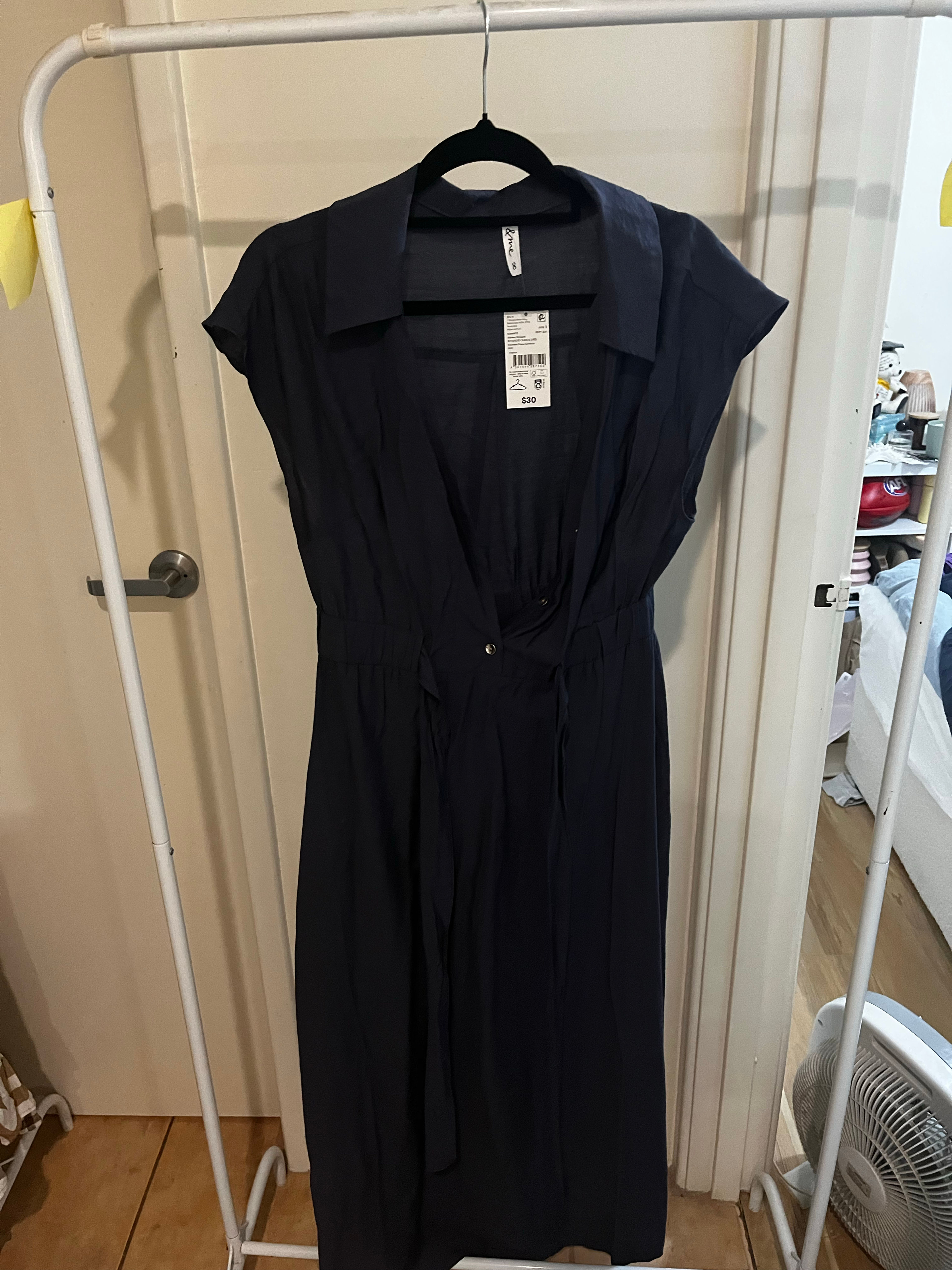 Bigw Short Sleeve Tie Front Midi Dress